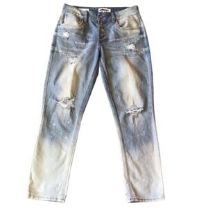 Dollhouse roll up distressed skinny capris